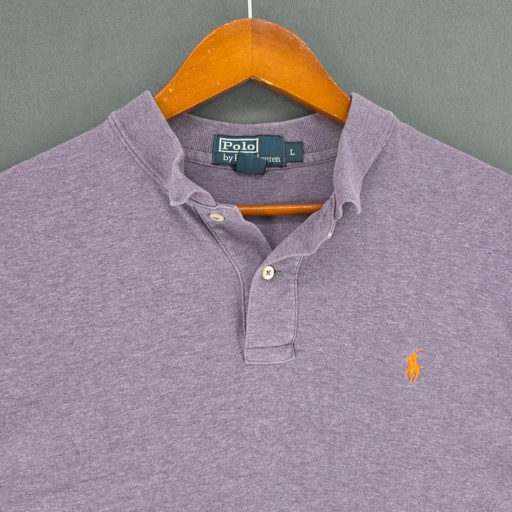 Polo Ralph Lauren Mens Large Purple Heather Short Sleeve Cotton Polo Shirt